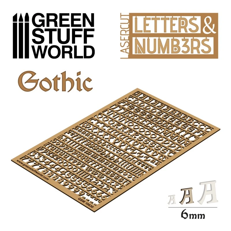 Letters And Numbers 6mm GOTHIC 3 Letters And Numbers 6mm GOTHIC