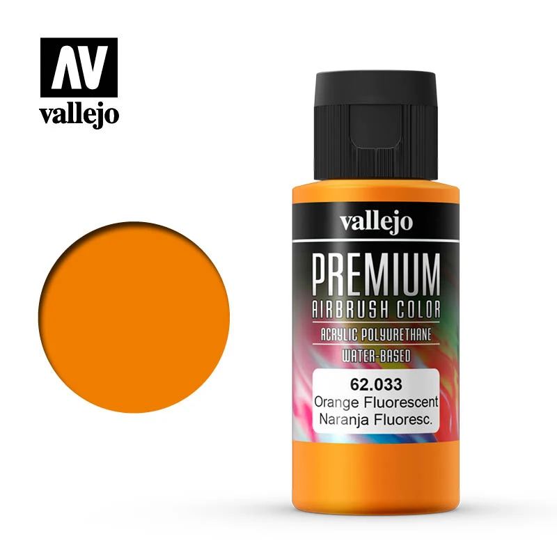 Vallejo Premium Color 60ml: Orange Fluorescent 3 Vallejo Premium Color 60ml: Orange Fluorescent