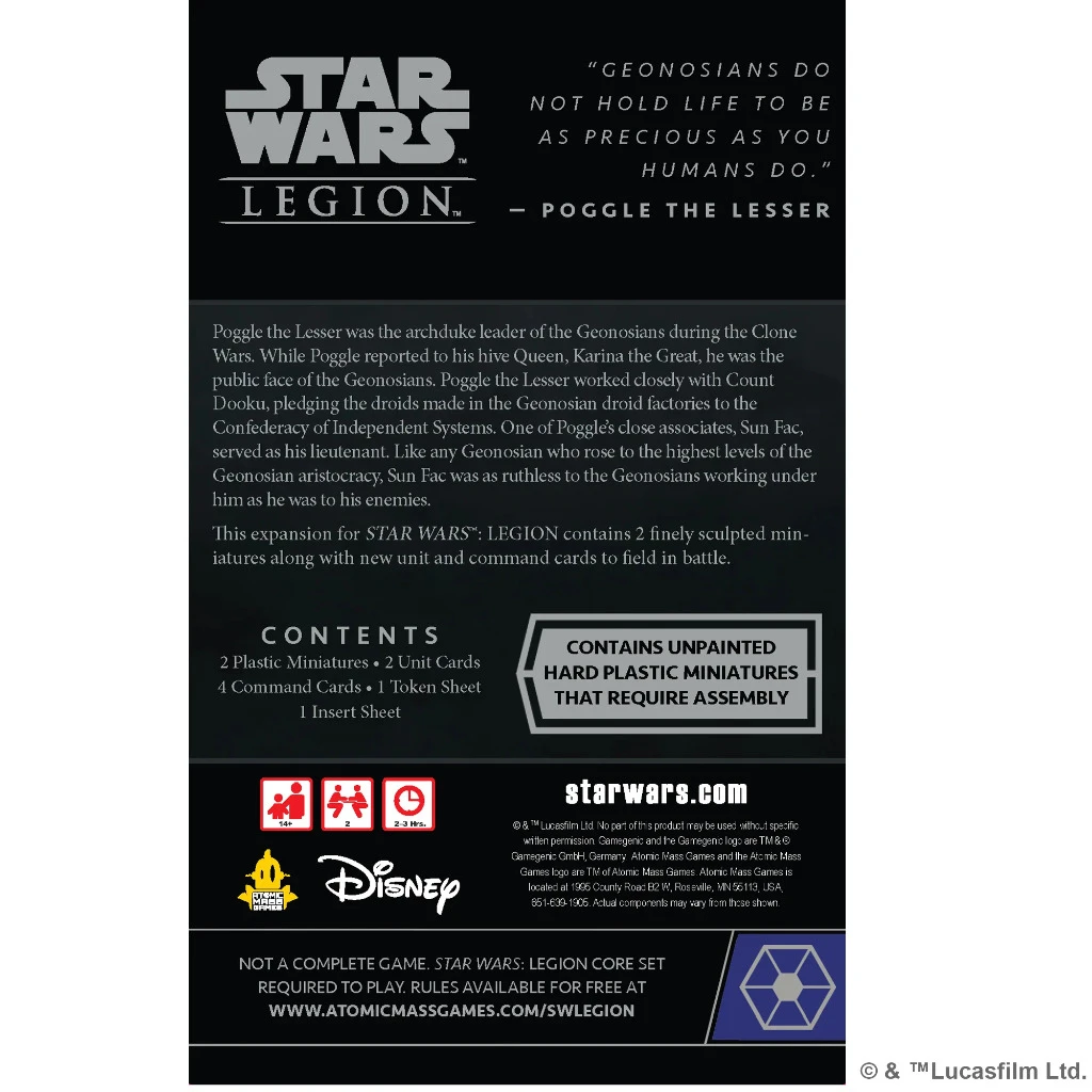 Star Wars Legion: Sun Fac & Poggle The Lesser Commander Expansion 4 Star Wars Legion: Sun Fac & Poggle The Lesser Commander Expansion - Image 2