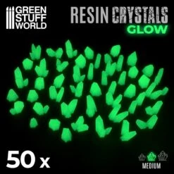 GREEN GLOW Resin Crystals β Medium