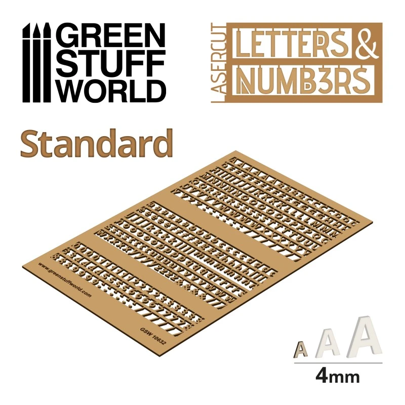 Letters And Numbers 4mm STANDARD 3 Letters And Numbers 4mm STANDARD