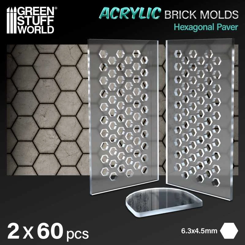 Acrylic Molds – Hexagonal Paver 3 Acrylic Molds – Hexagonal Paver