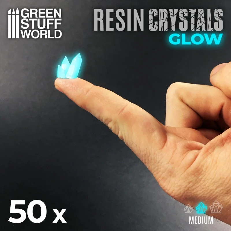 AQUA TURQUOISE GLOW Resin Crystals – Medium 4 AQUA TURQUOISE GLOW Resin Crystals – Medium - Image 2