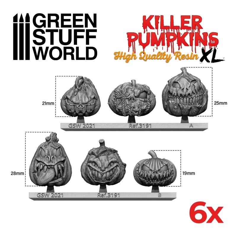 Large Killer Pumpkins Resin Set 4 Large Killer Pumpkins Resin Set - Image 2