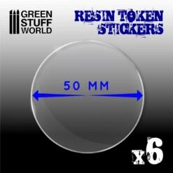 6x Resin Token Stickers 50mm