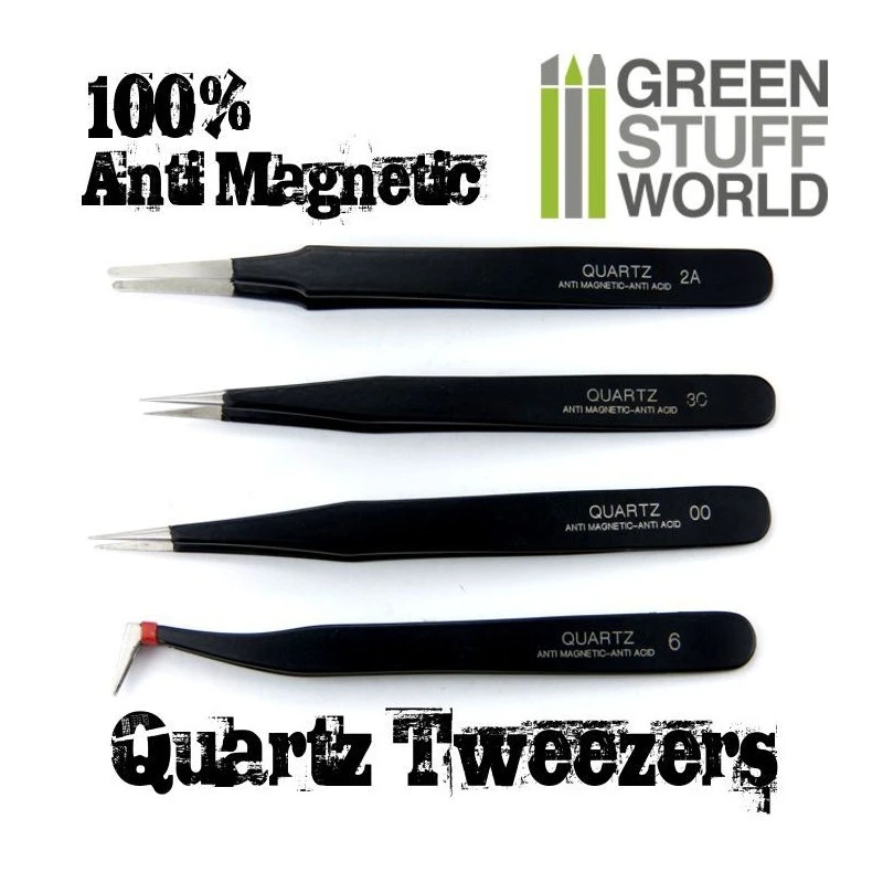 100% Anti-magnetic QUARTZ Tweezers SET 3 100% Anti-magnetic QUARTZ Tweezers SET