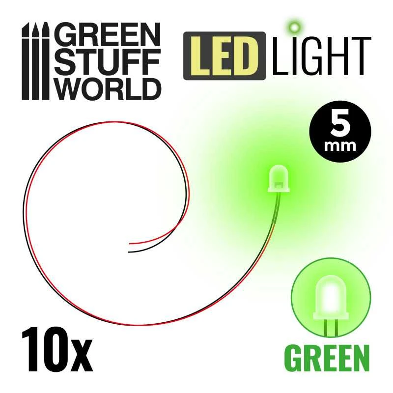 Green LED Lights – 5mm 3 Green LED Lights – 5mm