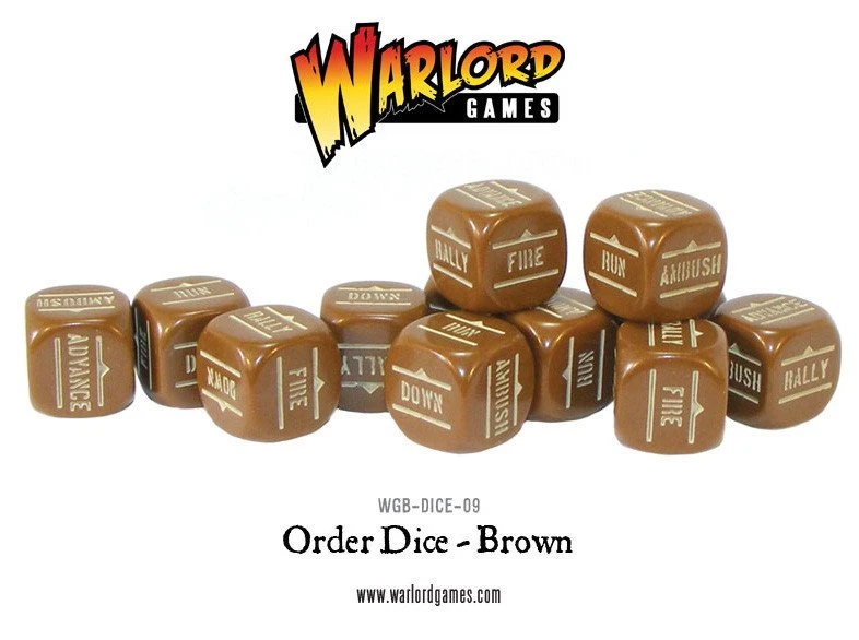 Bolt Action Orders Dice – Brown (12) 3 Bolt Action Orders Dice – Brown (12)