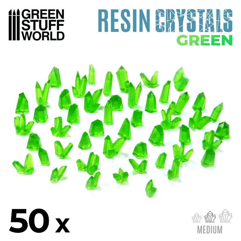 GREEN Resin Crystals – Medium 3 GREEN Resin Crystals – Medium
