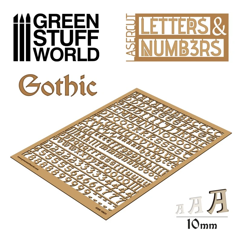 Letters And Numbers 10mm GOTHIC 3 Letters And Numbers 10mm GOTHIC