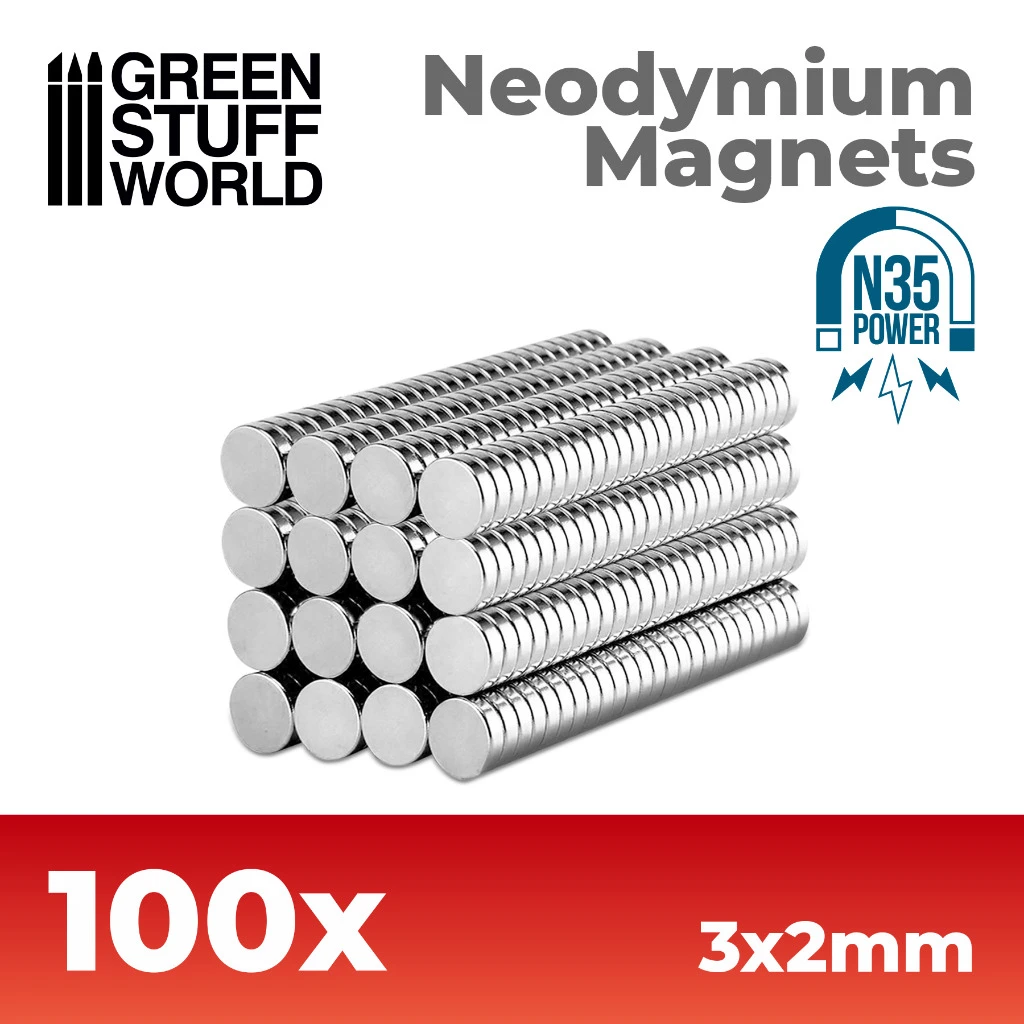 Neodymium Magnets 3x2mm – 100 Units (N35) 3 Neodymium Magnets 3x2mm – 100 Units (N35)