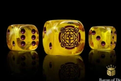 Sorcerer Kings Faction Dice, Translucent Yellow With Magenta Pips
