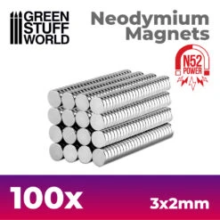 Neodymium Magnets 3x2mm – 100 Units (N52)