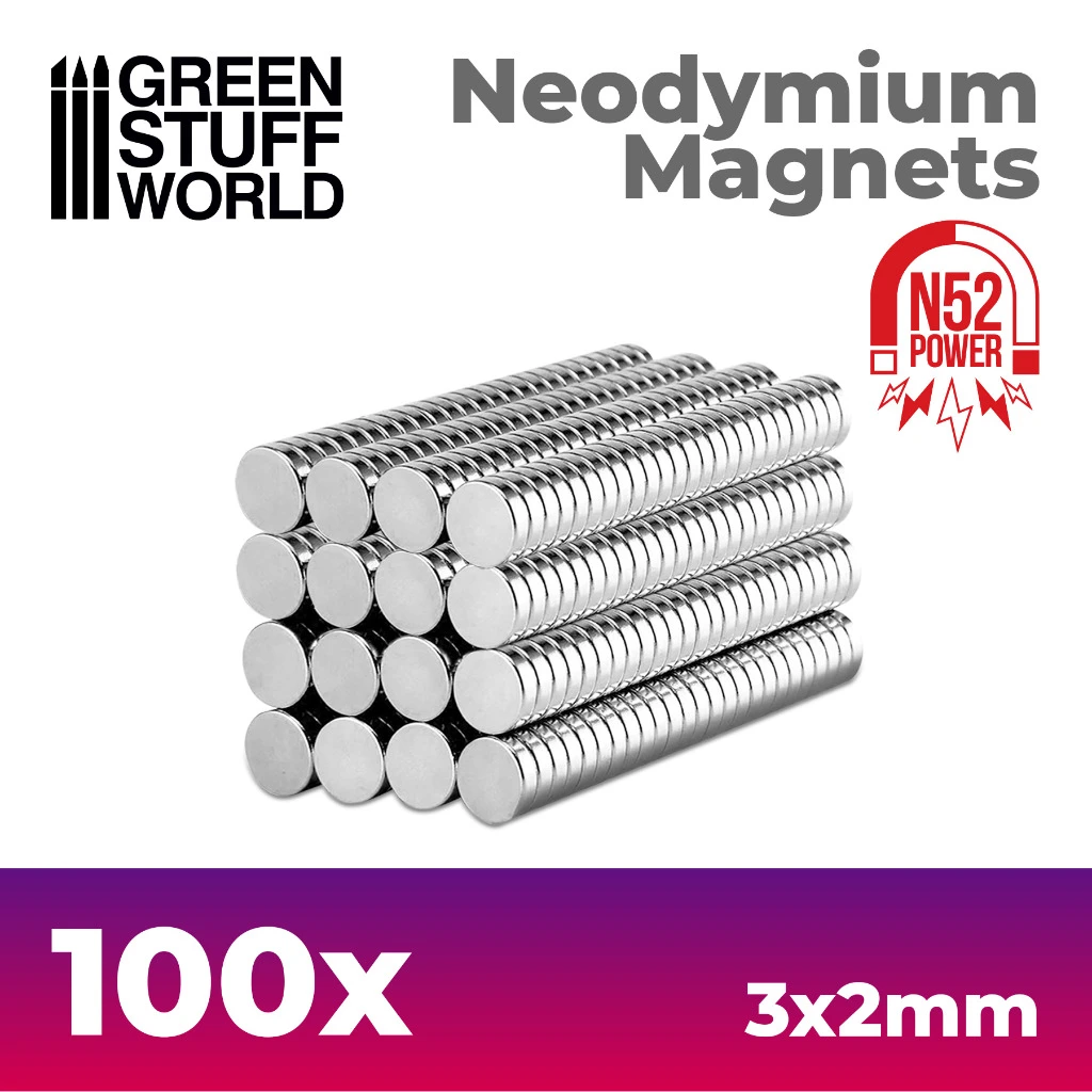 Neodymium Magnets 3x2mm – 100 Units (N52) 3 Neodymium Magnets 3x2mm – 100 Units (N52)