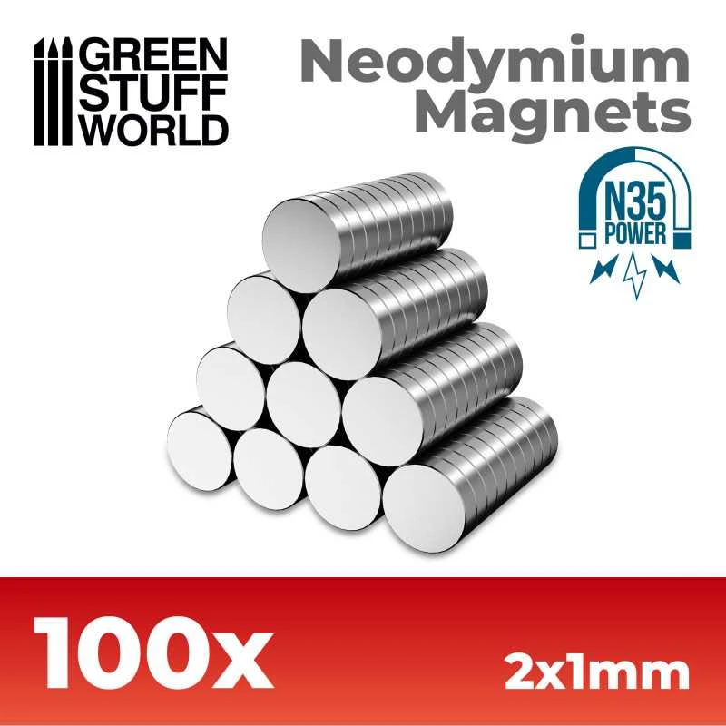 Neodymium Magnets 2x1mm – 100 Units (N35) 3 Neodymium Magnets 2x1mm – 100 Units (N35)